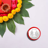 Rakhi Gift Combo With 1 Designer Rakhi For Brother  Includes Assorted Chocolates Pouch (10 Pcs) Silver Coin Roli Chawal  Greeting Card
