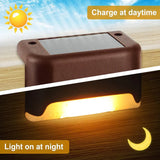 9412 Solar Decorative Lights Waterproof Durable Garden Atmosphere Lights Stair Lights Railing Lights Step Steps Lights For Outdoor Patio Courtyard Stair Step Fence Patio Stairsyard Garden Pathway ( 4 Pc Set)