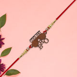 Trendy Wooden Rakhi For Brother  Coolest Bro Design With Sunglass Motif  Decorative Beads